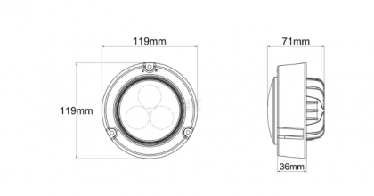LA10415 Lampă  - Reflector de lucru LED 36W 4000lm - Flux larg, montare încorporată AMP