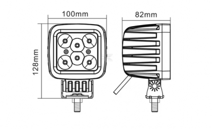 LA10028 Lampă  - Reflector de lucru LED 42W 3780lm pătrată 10/30V 100x82x100mm tip flood 6 LED-uri Kramp