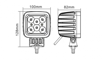 LA10027 Lampă  - Reflector de lucru LED 42W 3780lm pătrată 10/30V 100mm tip spot 6 LED-uri Kramp