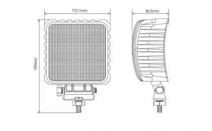 LA10047 Lampă  - Reflector de lucru LED 48W 3840lm pătrată 10/30V 112x54,5x136mm tip flood 16 LED-uri Kramp