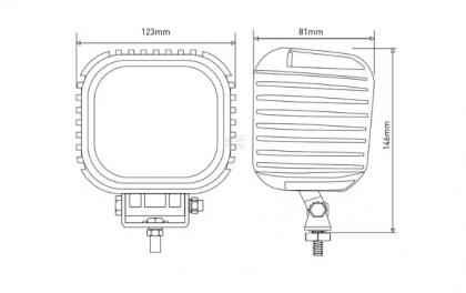 LA10055 Lampă  - Reflector de lucru LED 48W 4000lm pătrată 10-30V 123x81x123mm tip flood Kramp
