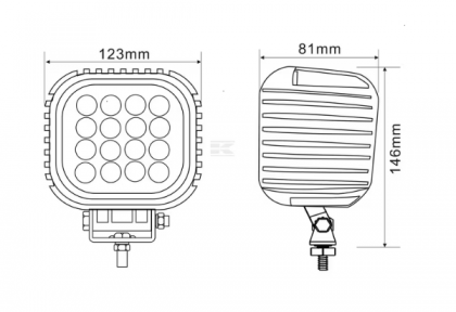 LA10056 Lampă  - Reflector de lucru LED 48W 4000lm pătrată 10-30V 123x81x123mm tip spot Kramp