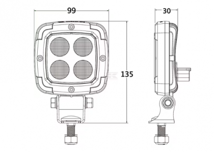 LA10426 Lampă  - Reflector de lucru LED 20W 2200lm pătrată 10-80V flux Kramp