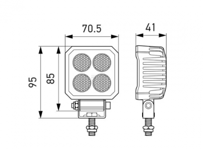 1GA357110002 Lampă  - Reflector de lucru pătrată 4 LED-uri 1700lm 12/24V ValueFit Hella