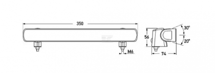 1GJ958040501 Work light LED, 25W, 2200lm, rectangular, 12/24V, white, 74x56mm, Flood, 12 LED's, Hella