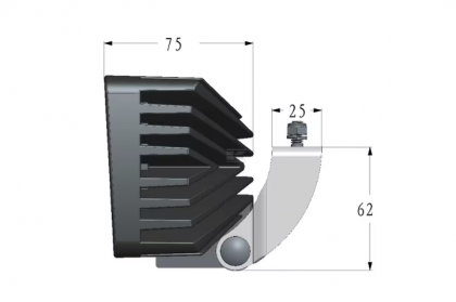 LA10414  Lampă  - Reflector de lucru LED 40W 4000lm dreptunghiulară albă 152x75x108mm mufă Deutsch Wide flood, 8 LED's, Kramp
