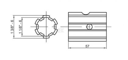 6740000KR Bucșă de reducție 11/8-6-13/8-6