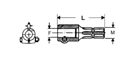 6710166 Reducție cardanică tată 1 3/8" (6) mamă 1 3/4" (20) cu șurub