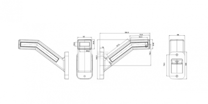 LA30161 Lampă de gabarit față/spate și lateral cu braț dreapta LED 12-24V Kramp