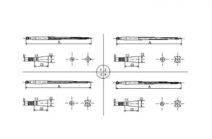 RT1 Dinte încărcător frontal 36x1100mm piuliță M22x1,5mm negru Battista Porteri