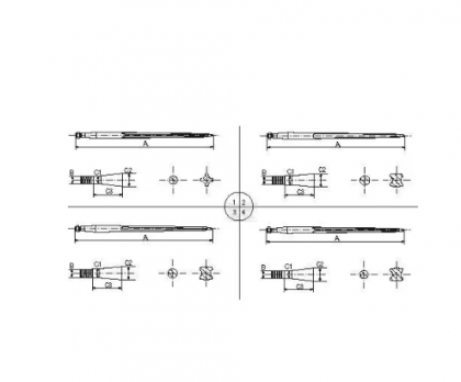 RT2 Dinți încărcător frontal 1400 mm