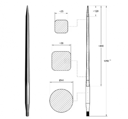 FT39 Dinți încărcător frontal 1250 mm
