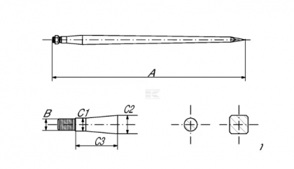 RT1GP Dinte încărcător frontal 36x1100mm piuliță M22x1,5mm negru gopart