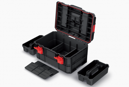KXB604030F Cutie de scule, tip modular, din plastic, culoare negru/rosu, dimensiuni:lungime 546mm, latime 380mm, inaltime 307mm