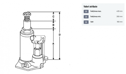 TH93204 Cric hidraulic - cilindric 30t