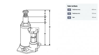 TH90504 Cric hidraulic - cilindric 5t