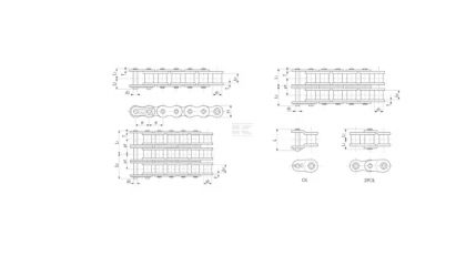 RS100 Lanț cu role ASA 100