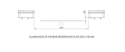 LA40021 Lampă spate multifuncțională LED pătrată 12-24V 121x101x56mm