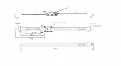 TS2050E Chingă cu clichet tip 50, 25kN 9m